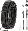 VEVOR Drain Cleaning Cable 66 FT x 5/8 Inch, Professional Sectional Drain Cleaner Cable with 7 Cutters for 0.8" to 3.9" Pipes, Hollow Core Sewer Drain Auger Cable for Sink, Floor Drain, Toilet
