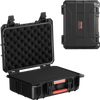 VEVOR Weatherproof Hard Case, Heavy Duty Protective Dry Box Case with Pre-cut Foam, and Retractable Pull Handles for Travel, Hunting, Military, Tactical, IP67 Waterproof Case for Cameras (40x32x16.6)