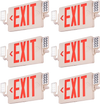 VEVOR LED Exit Sign with Emergency Lights, Two Heads Emergency Exit Light with Battery Backup, Combo Red Letter Fire Exit Lighting, Commercial Exit Signs for Business, White Tested to UL Standards