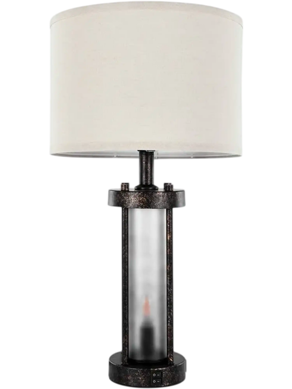 VEVOR Table Lamps Set of 2, Dimmable Farmhouse Bedside Nightstand Lamps, Vintage Lamp with LED Bulb and Linen Shades, Bedside Lamp with USB C+A Ports & AC Outlet, for Living Room, Bedroom & Office