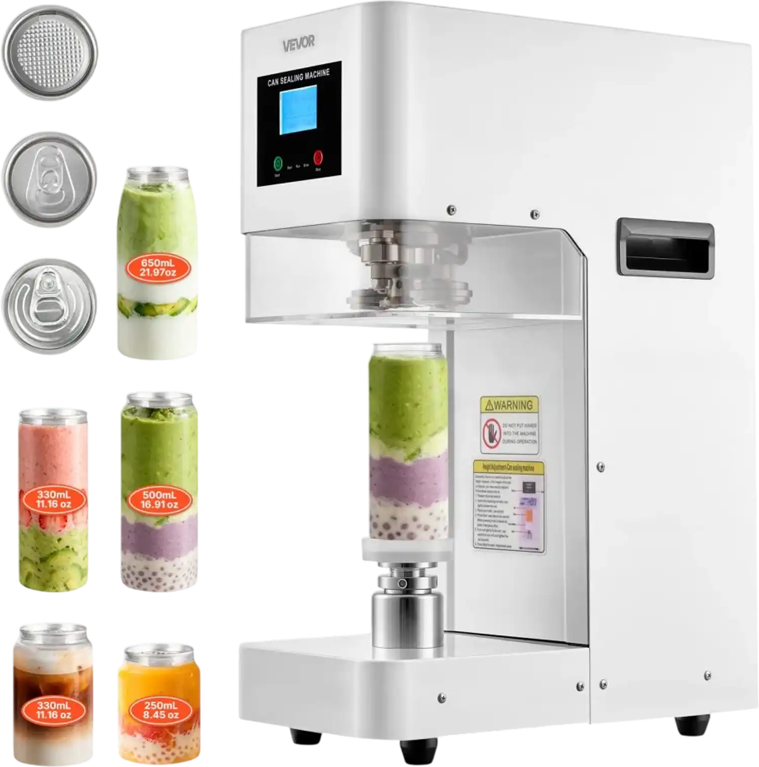 Vevor Can Sealer Machine Automatic Commercial Beverage Drink Seamer White New