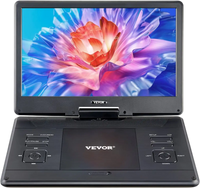 VEVOR Portable DVD Player, 14 inch HD Swivel Display Screen, 4.5-5 Hours Built-in Rechargeable Battery, Dual Speakers, Support Sync TV/USB/SD Card/CD/DVD, Car Charger, AC Power Adapter, Remote Control
