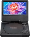 VEVOR Portable DVD Player, 7 inch HD Swivel Display Screen, 4 Hours Built-in Rechargeable Battery, Dual Speakers, Support Sync TV/USB/SD Card/CD/DVD, Car Charger, AC Power Adapter, Remote Control