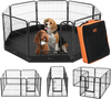 VEVOR Dog Playpen, 8 Pcs 24 x 24 in Panels Foldable Metal Pet Exercise Pen, Dog Fence Indoor and Outdoor Pen with Door, Storage Bag and Bottom Pad, Pet Playpen for Dogs, Cats and Other Small Animals