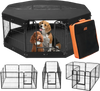 VEVOR Dog Playpen, 8 Pcs 24 x 24 in Panels Foldable Metal Pet Exercise Pen, Dog Fence Indoor and Outdoor Pen with Door, Storage Bag, Top Cover and Bottom Pad, for Dogs, Cats and Other Small Animals