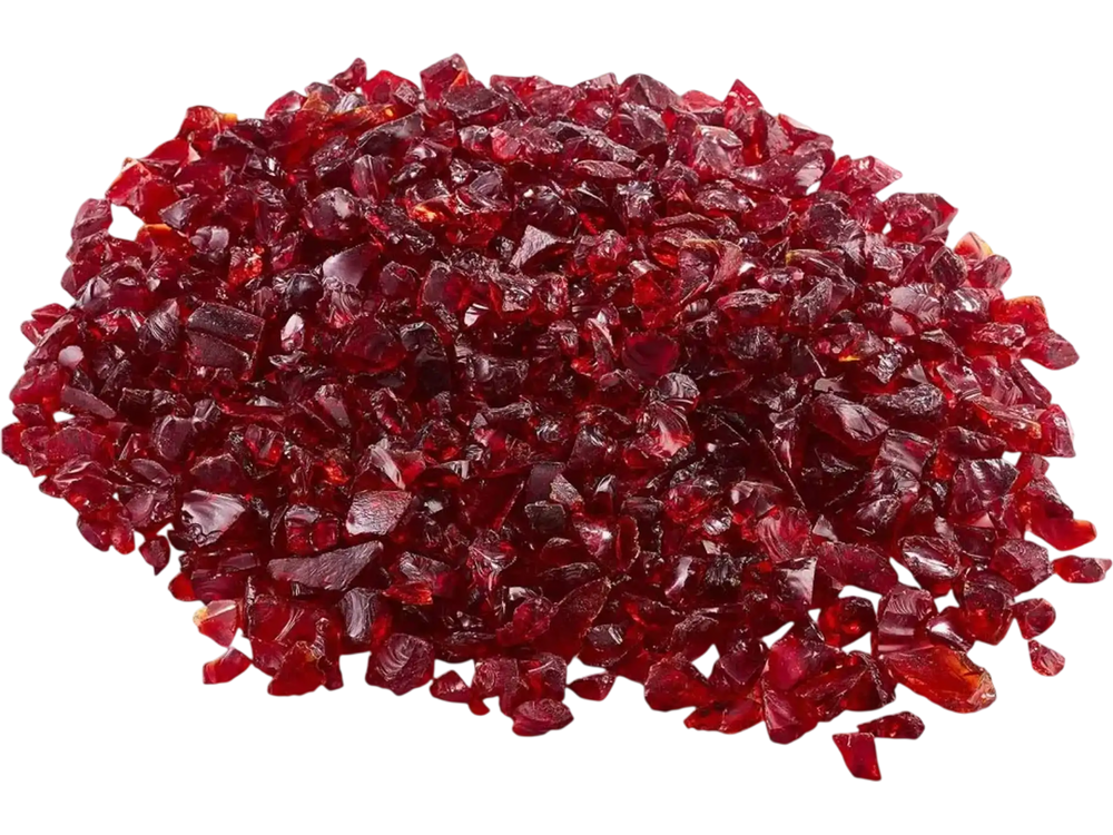 VEVOR Fire Glass, 10 LBS / 4.5 KG Smokeless & High-Temperature Resistant Fireplace Rocks, 3/4-Inch / 19.05 mm Reflective Firepit Glass Rock, High Luster Stone Landscaping for Fire Pit Table, Red