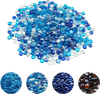 VEVOR Fire Glass, 10LBS / 4.5KG Smokeless & Fireplace Rocks, 3/4-Inch / 19.05 mm Reflective Firepit Glass Beads, High Luster Stone Landscaping for Fire Pit Table, Cobalt Blue + Caribbean Blue + Clear