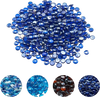 VEVOR Fire Glass, 20LBS / 9KG High-Temperature Resistant Fireplace Rocks, 3/4-Inch / 19.05 mm Reflective & Smokeless Firepit Glass Beads, High Luster Stone Landscaping for Fire Pit Table, Cobalt Blue