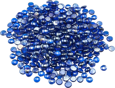 VEVOR Fire Glass, 10LBS/4.5KG High-Temperature Resistant Fireplace Rocks, 3/4-Inch / 19.05 mm Reflective & Smokeless Firepit Glass Beads, High Luster Stone Landscaping for Fire Pit Table, Cobalt Blue