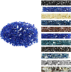 VEVOR Fire Glass, 35LBS / 15.88KG High-Temperature Resistant Fireplace Rocks, 1/2-Inch / 12.7mm Reflective & Smokeless Firepit Glass Rock, High Luster Stone Landscaping for Fire Pit Table, Cobalt Blue