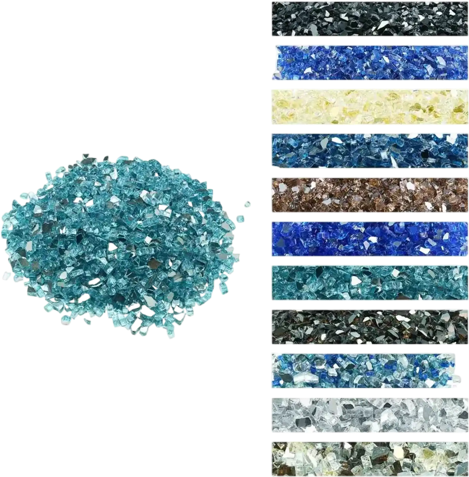 Vevor Fire Glass Aqua Blue 20 lbs 1/2