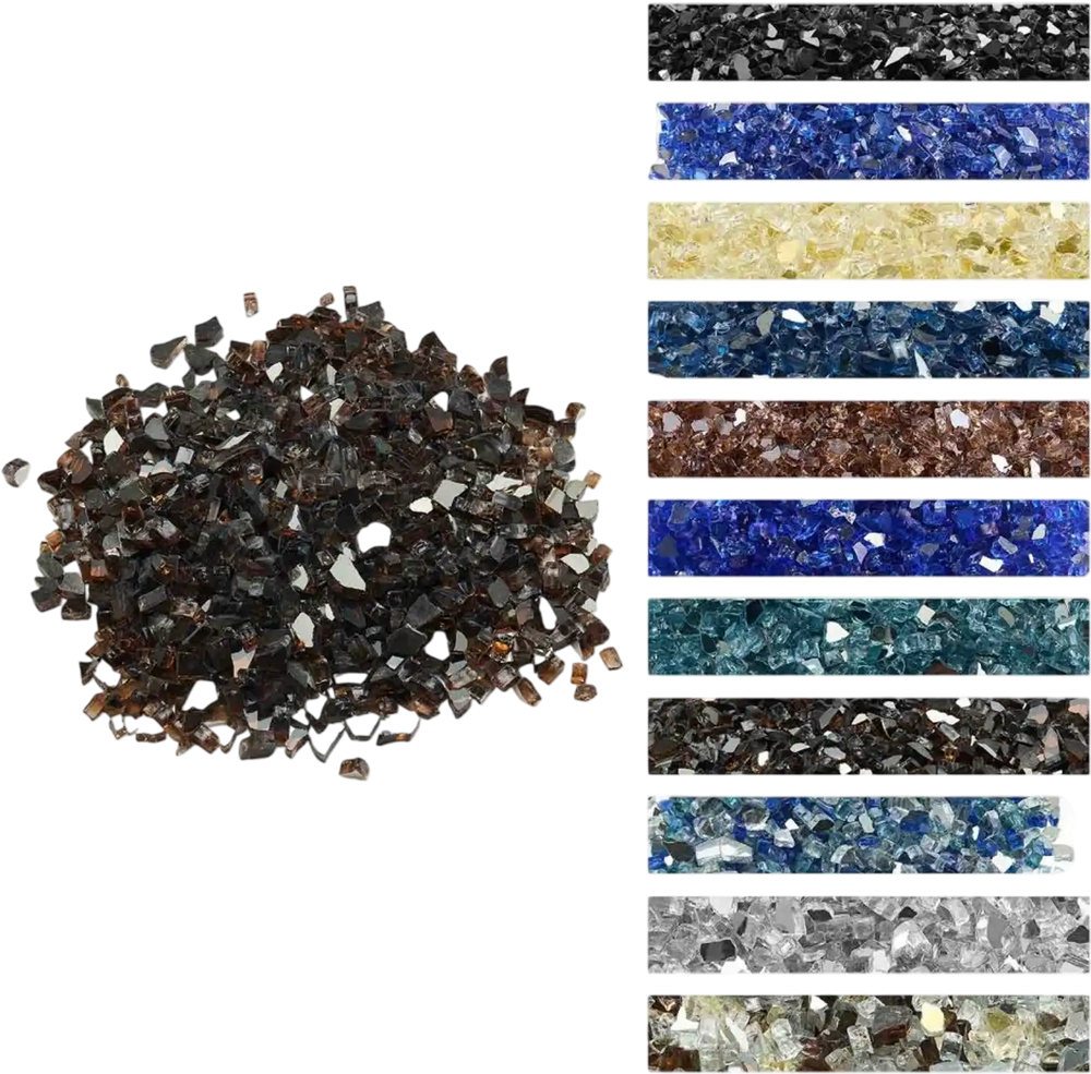 VEVOR Fire Glass, 10 LBS / 4.5 KG High-Temperature Resistant Fireplace Rocks, 1/2-Inch / 12.7 mm Reflective & Smokeless Firepit Glass Rock, High Luster Stone Landscaping for Fire Pit Table, Copper