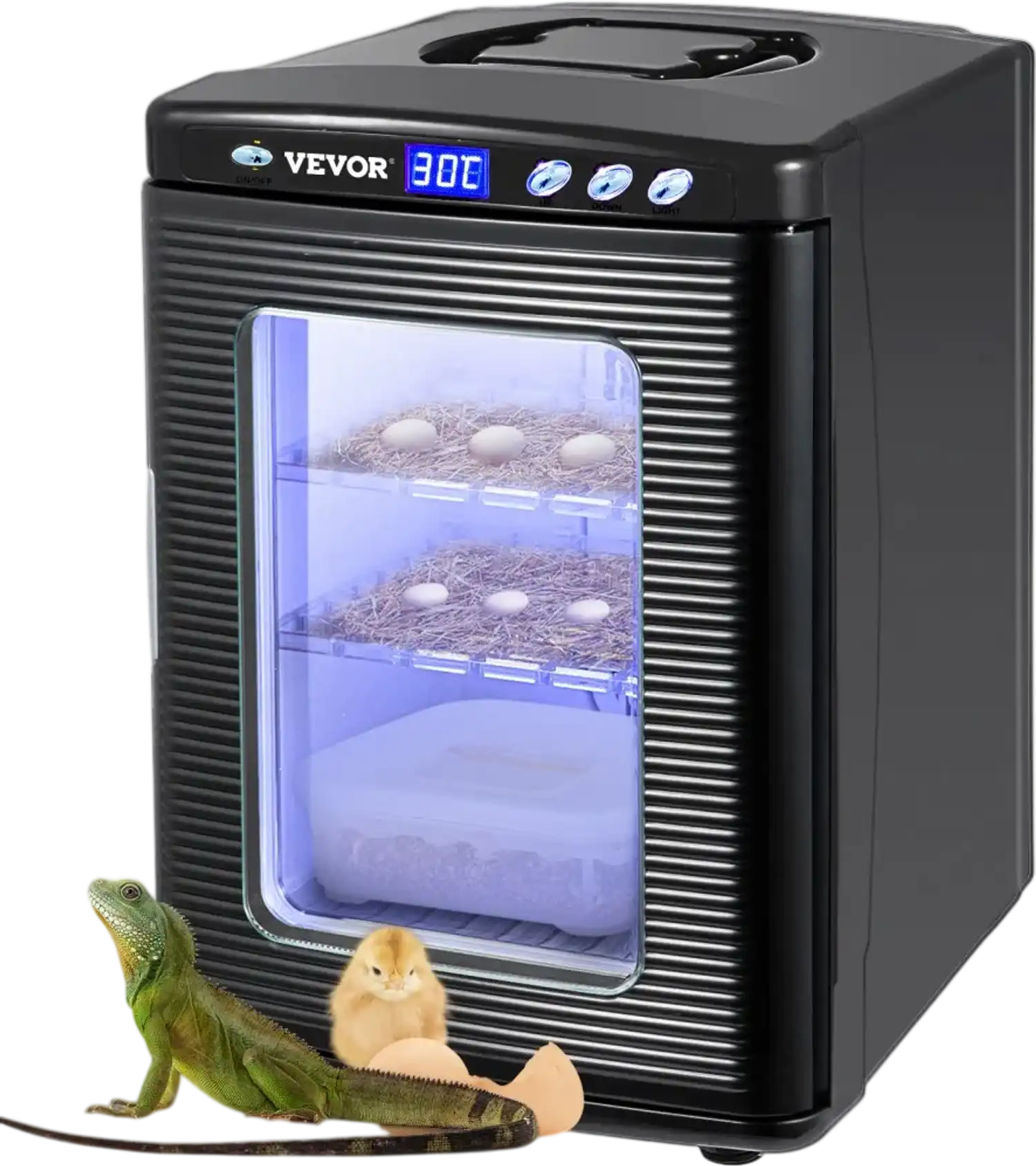 Vevor Reptile Incubator 25L Black Egg Hatcher with LED Display New