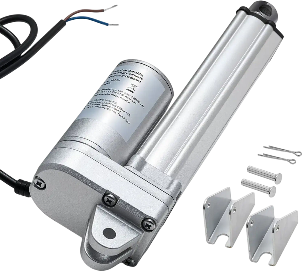 VEVOR 12V Linear Actuator, 4 Inch IP65 Waterproof Linear Actuator, 675lbs/3000N 0.2"/s Motion Actuators with Mounting Brackets for Outdoor Use