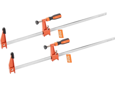 VEVOR Bar Clamps for Woodworking, 2-Pack 24 inch Opening, Lockable F-Clamp with 600 lbs Load Limit, 2-1/2 inch Depth, Cast Iron and Carbon Steel, Easy to Use, Wood Clamps for Woodworking Metal Working