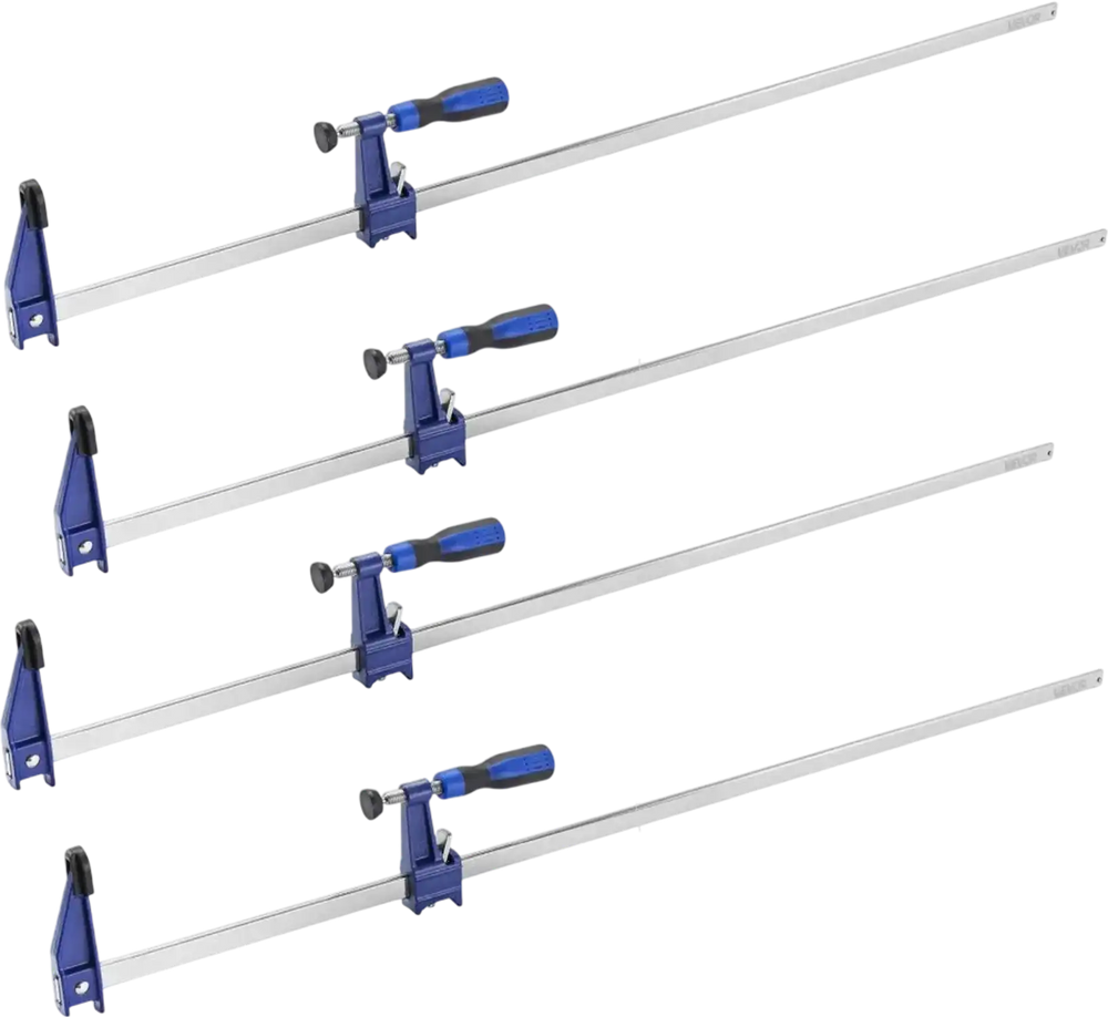 VEVOR Bar Clamps for Woodworking, 4-Pack 36 inch Opening, Lockable F-Clamp with 600 lbs Load Limit, 2-1/2 inch Depth, Cast Iron and Carbon Steel, Easy to Use, Wood Clamps for Woodworking Metal Working