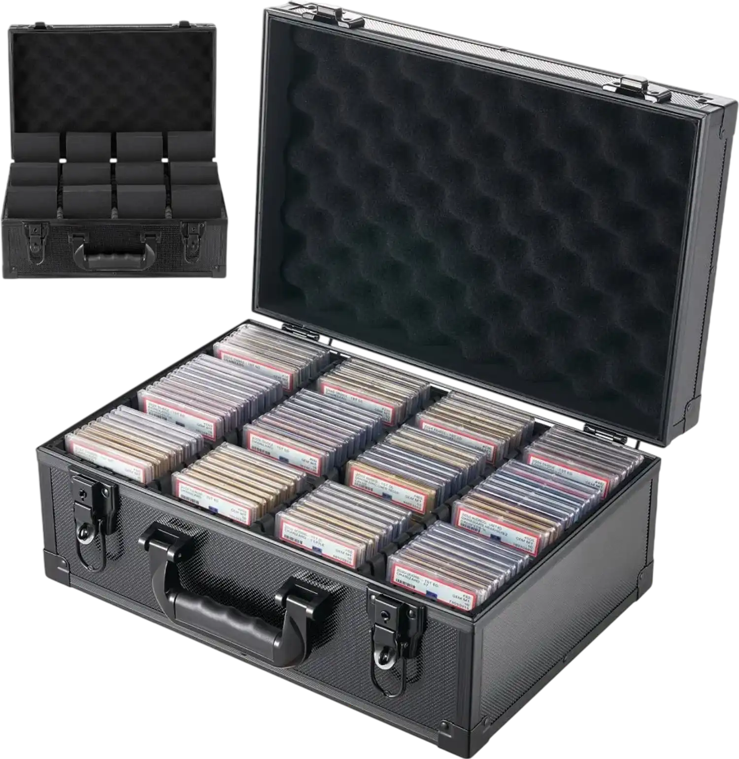Vevor Graded Card Case 4-Row PSA Slab Storage Box with Secure Lock New