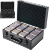 VEVOR Graded Card Case 4 Row 120 PSA Slab Storage Box with Secure Lock, Baseball Sports Trading Cards Holder Collector with 12 Dividers, Key, Holds 95 SGC 85 BGS 435 Top Loaders & 999+ Loose Cards