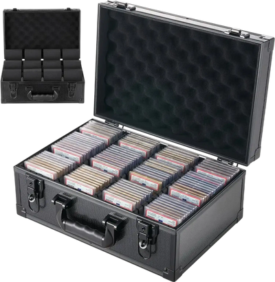 Vevor Graded Card Case 4-Row PSA Slab Storage Box with Secure Lock New