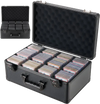 VEVOR Graded Card Case 4 Row 152 PSA Slab Storage Box TSA Approved Lock, Baseball Sports Trading Cards Holder Collector, with 12 Dividers, Holds 120 SGC 100 BGS 550 Top Loaders & 999+ Loose Cards