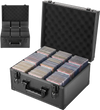 VEVOR Graded Card Case 3 Row 180 PSA Slab Storage Box with Mechanical Lock, Baseball Sports Trading Cards Holder Collector with 12 Dividers, Holds 120 SGC 100 BGS 520 Top Loaders & 999+ Loose Cards