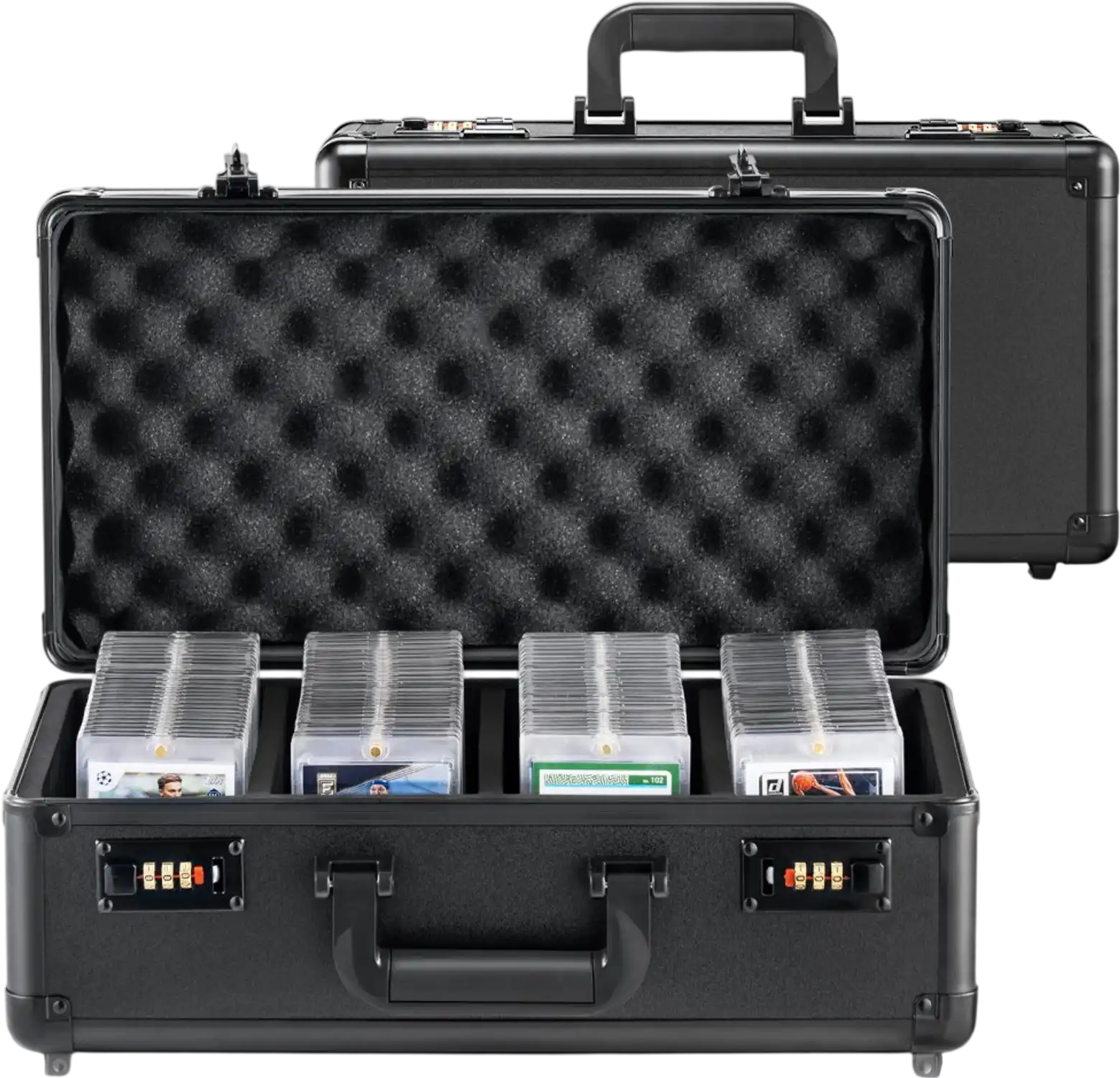 Vevor Graded Card Storage Box 4-Slot Sports Card Holder Case with Combination Lock New