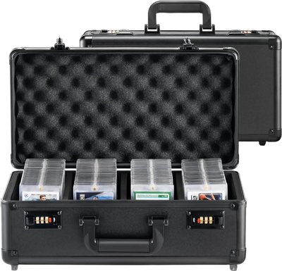 Vevor Graded Card Storage Box 4-Slot Sports Card Holder Case with Combination Lock New