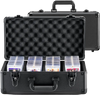 VEVOR Graded Card Storage Box, 4 Slots, Graded Sports Cards Holder Carrying Case with Key Lock Foam Dividers, for 96 PSA Graded Cards 68 BGS Cards 76 SGC Cards 348 Top Loaders or 999+ Loose Cards
