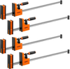 VEVOR Bar Clamps for Woodworking, 4-Pack, 36" Opening F Clamps, 1500 lbs Load Limit, Clamp/Spreader 2 Modes, Soft Rubber Pads, Ergonomic Handle, Carbon Steel Bar, for Wood Working and Metal Working