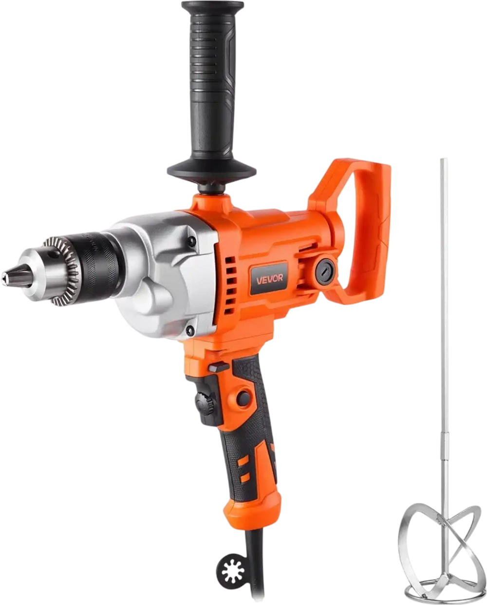 VEVOR Drill Mixer, 5/8 inch Corded Electric Drill Mixer Set, 0-850RPM 5.8A Mixing Drills, Mixing Drills Machine with D-Handle for Drilling & Blending, Handheld Cement Mixers for Fodder, Paint, Cement