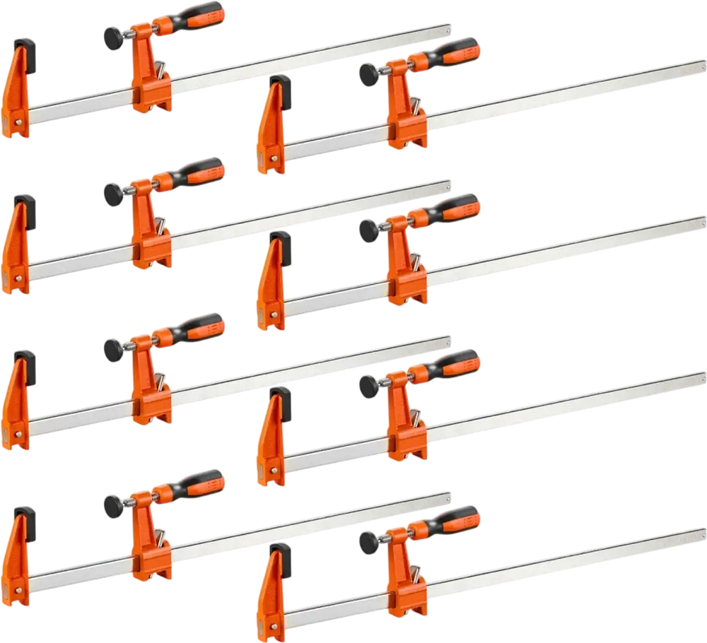 VEVOR Bar Clamps for Woodworking, 8-Pack, 24" Opening F Clamps, 600 lbs Load Limit, with Plastic Pad and Self-Locking Design, Premium Cast Iron and Carbon Steel, for Wood Working and Metal Working
