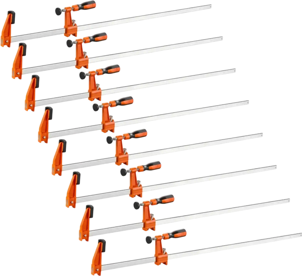 VEVOR Bar Clamps for Woodworking, 8-Pack, 36" Opening F Clamps, 600 lbs Load Limit, with Plastic Pad and Self-Locking Design, Premium Cast Iron and Carbon Steel, for Wood Working and Metal Working