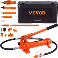 VEVOR 4 Ton Porta Power Kit, Portable Hydraulic Jack with 3.9 ft/1.2 m Oil Hose, Auto Body Frame Repair Kit with Storage Case for Car Repair, Truck, Farm (8800 LBS)
