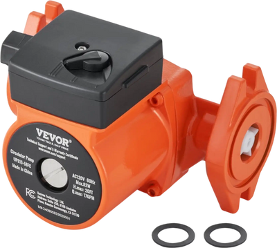 VEVOR UPS15-58FC Hot Water Recirculating Pump, 110V, 82W 17 GPM Hot Water Circulation Pump, 1