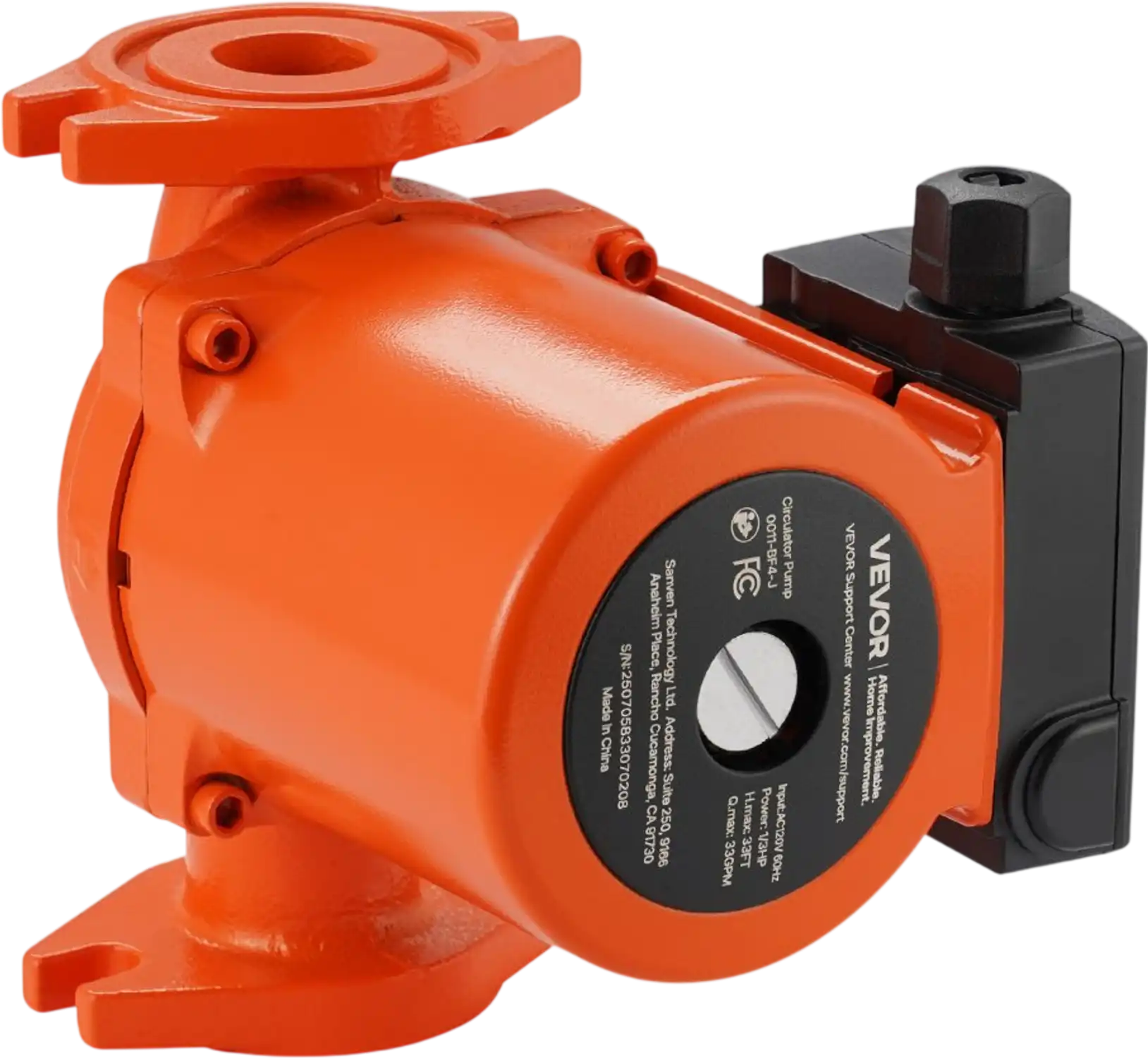 Vevor Cast Iron Circulator Pump 33 GPM 1/3 HP Hot Water Recirculating New