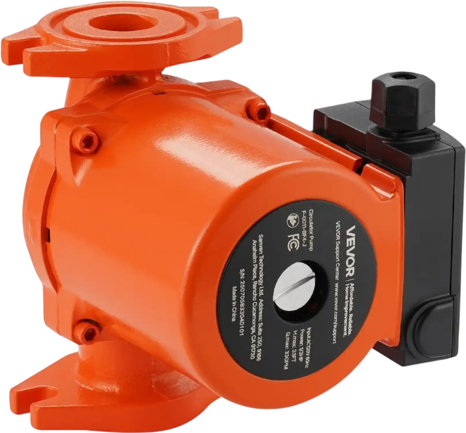 Vevor Circulator Pump Cast Iron Hot Water Recirculating 33 GPM 1-1/4