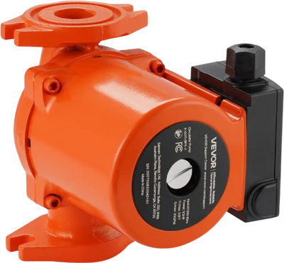 VEVOR F-0011-BF4-J Cast Iron Circulator Pump, 33 GPM, AC 120V 33 ft Hot Water Recirculating Circulation Pump, 1-1/4 in Flange Connection, 3-Speed Adjustment, Quiet Operation, for Home Heating System