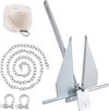 VEVOR Fluke Style Anchor Kit, 13 LBS Hot-Dipped Galvanized Steel Fluke Anchor with 7.9' Chain, 101' Rope and Two 0.4" Shackles, Marine Boat Anchor for Small Vessels Under 30', Seas, Rivers and Shores