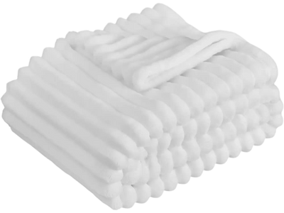 VEVOR Fleece Throw Blanket, 50 x 60 Inches / 1270 x 1524 mm, Flannel Fleece Cozy Throw Blankets, Cute Small Fuzzy Throws, Lightweight Super Soft Bed Blanket, Ideal for Couch, Sofa, Bedroom, White
