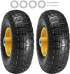VEVOR Solid PU Run-Flat Tire Wheel, 10", 2-Pack, 400 lbs Dynamic Load, 450 lbs Static Load, Flat Free Tubeless Tires and Wheels for Hand Truck, Utility Cart, Dollies, Garden Trailers, Various Carts
