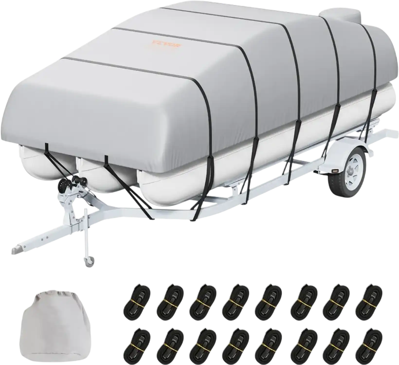Vevor Pontoon Boat Cover 23'-24' Waterproof Trailerable Grey New