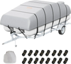 VEVOR Pontoon Boat Cover, 23'-24' Waterproof Trailerable Pontoon Cover, 800D Marine Grade PU Oxford Fabric, with Motor Cover, 16 Windproof Buckle Straps, Fits for 23'-24'L, Beam Width to 102", Grey