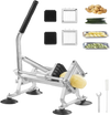 VEVOR Commercial Vegetable Slicer, 1/4"+3/8"+1/2" Fruit Slicer, Stainless Steel and Aluminum Alloy Vegetable Cutter Slicer Machine, Manual Slicer with Non-slip Feet, for Radishes, Onions, Potatoes