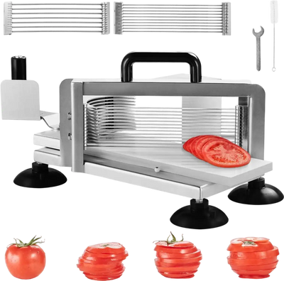 Vevor Tomato Slicer Commercial Stainless Steel Manual Food Cutter 1/4