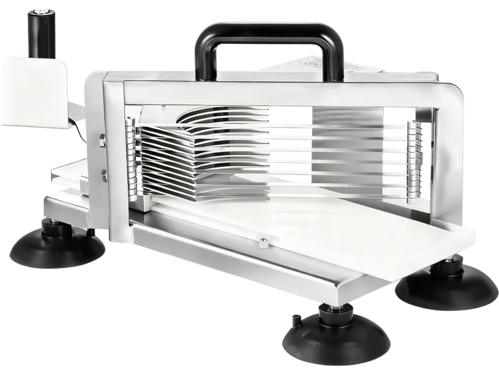 VEVOR Commercial Tomato Slicer, 3/8 inch Tomato Cutter Slicer, Stainless Steel Heavy Duty Tomato Slicer Machine, Manual Tomato Slicer with Non-slip Feet, for Cutting Tomatoes, Cucumbers, Bananas