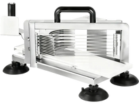VEVOR Commercial Tomato Slicer, 3/8 inch Tomato Cutter Slicer, Stainless Steel Heavy Duty Tomato Slicer Machine, Manual Tomato Slicer with Non-slip Feet, for Cutting Tomatoes, Cucumbers, Bananas