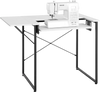 VEVOR Sewing Table, Multipurpose Sewing Machine Table with Foldable Side Shelf, Adjustable Shelf, Steel Legs, Computer Desk for Home, Fashion Studio, Art Studio, Educational Institution, White