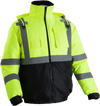 VEVOR High Visibility Reflective Safety Jacket, Waterproof Winter Hoodie, Work Construction Coat with Pockets for Men & Women, Rain Gear Meet ANSI & Class 3, Hi Vis Yellow Coat with Black Bottom, L