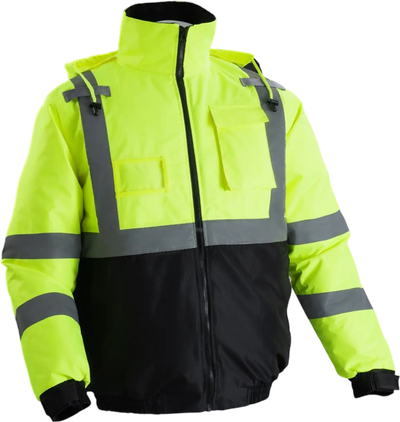Vevor Safety Jacket High Visibility Waterproof Winter Reflective Coat Yellow Black L New