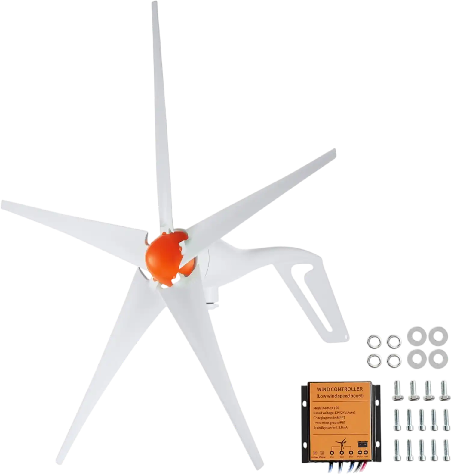 Vevor Wind Turbine Generator 500W 12V 5-Blade Kit with MPPT Controller New